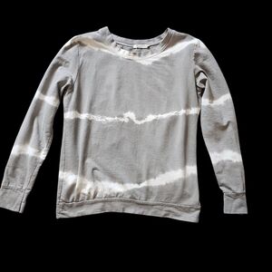 Taupe and White Tie-Dye Lightweight Sweatshirt